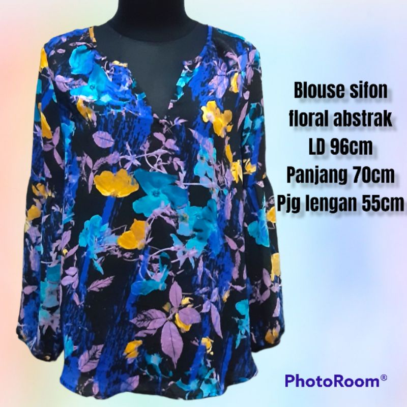 Blouse sifon floral abstrak