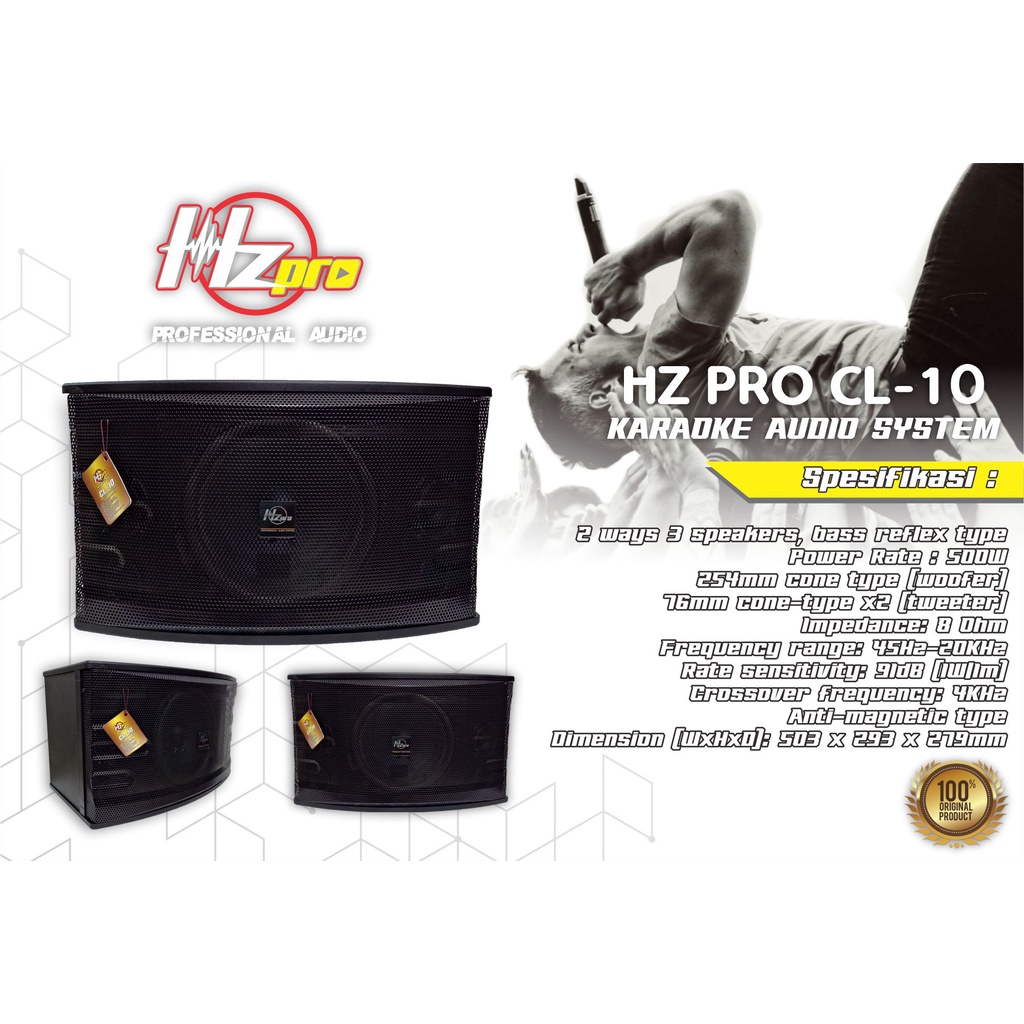 SPEAKER KARAOKE HZ PRO CL 10 ORIGINAL HZ PRO (10 INCH) PASIVE SPEAKER