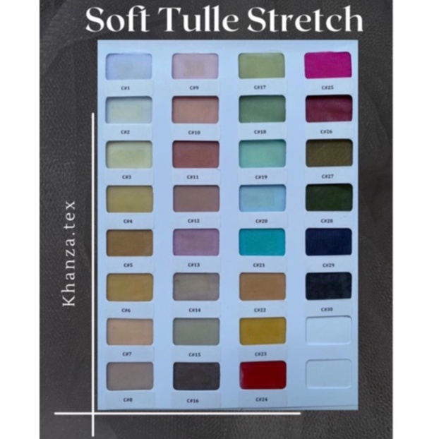 KAIN SOFT TULLE STRETCH / TULLE POLOS LEMBUT DAN STRETCH ECERAN UNTUK BAHAN BRUKAT / KAIN HAMPERS / KAIN SOUVENIR / KAIN KELAMBU / PER 0.5M