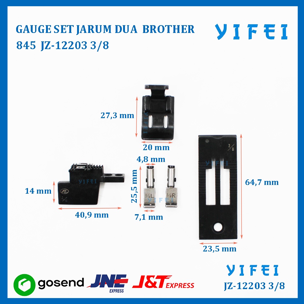 GAUGE SET JARUM DUA BROTHER 845 YIFEI-12203 3/8