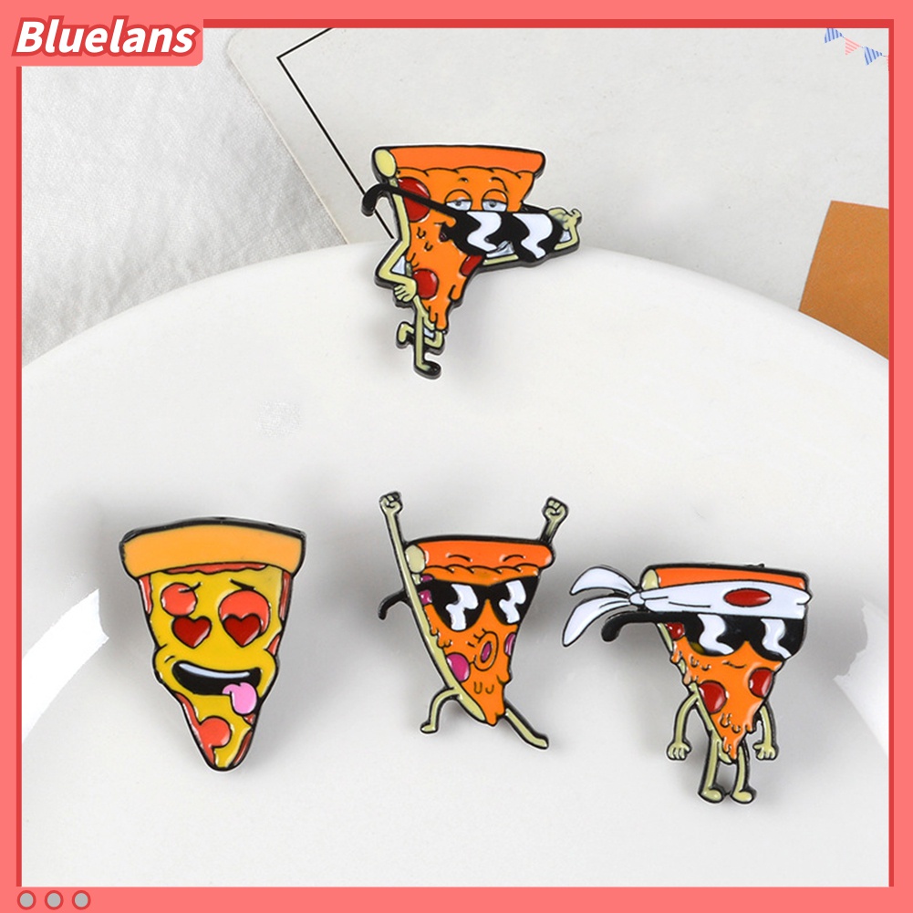 Bros Pin Enamel Desain Kartun Pizza Untuk Kerah Kemeja