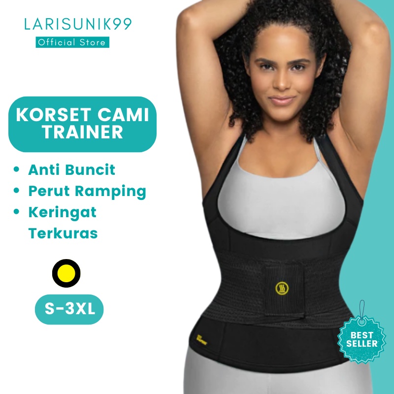 Corset Pelangsing Korset Pengecil Perut Pembakar Lemak Perut Buncit Cami Hot Shaper+Waist Trainer