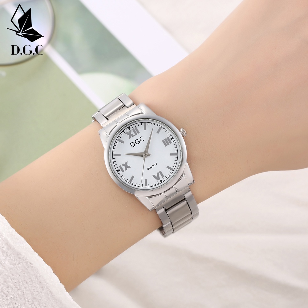 Jam Tangan Wanita Analog Quartz Fashion Rantai Stainless Steel Import Couple Pria C96