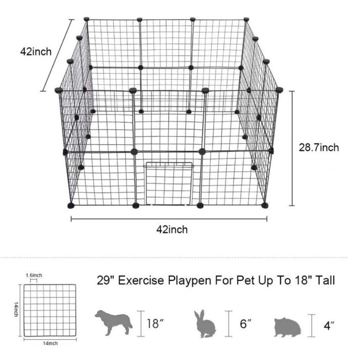Baru Kandang pagar DIY dengan pintu untuk anjing/ kucing