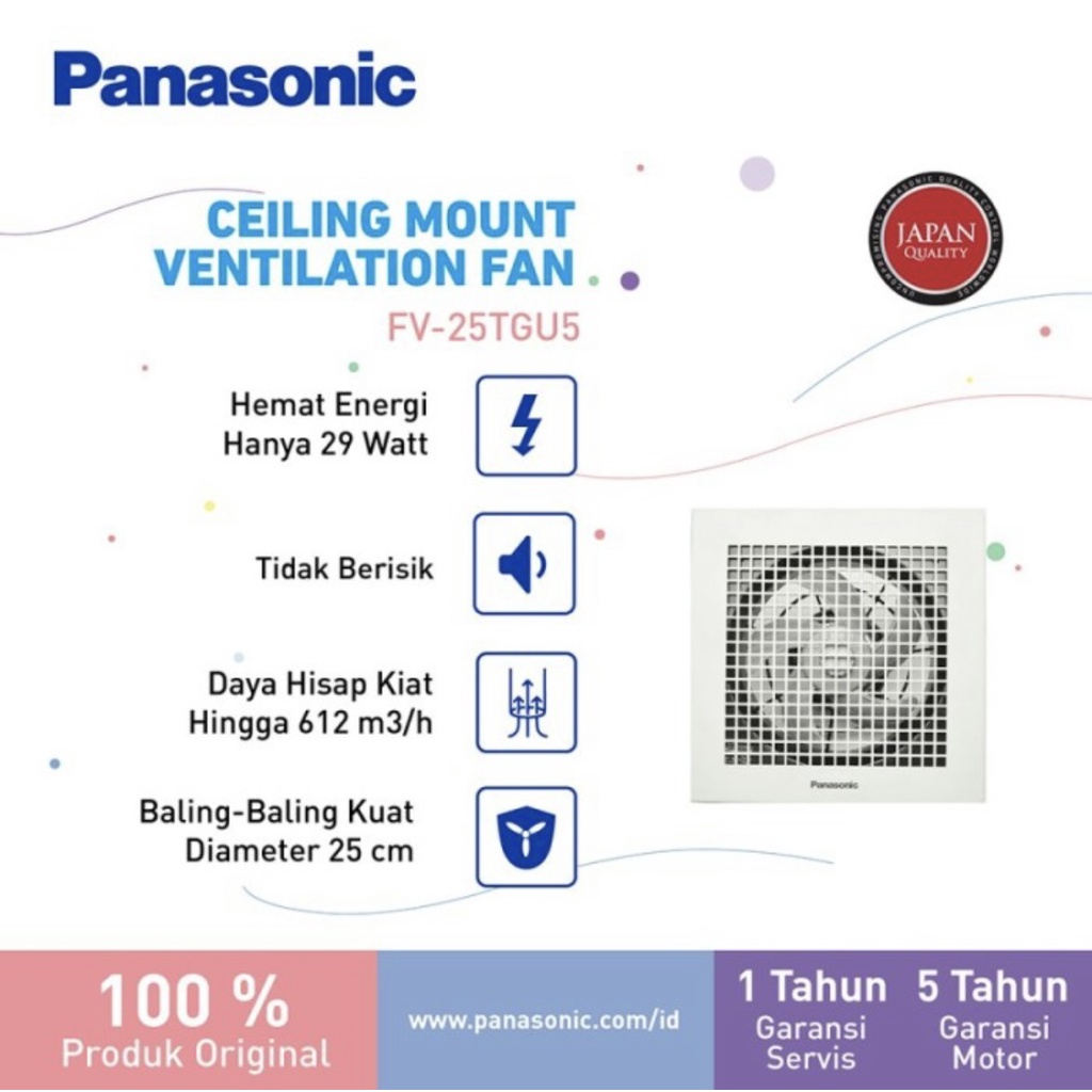 PANASONIC EXHAUST CEILINGFAN PLAFON 10&quot; FV-25TGU