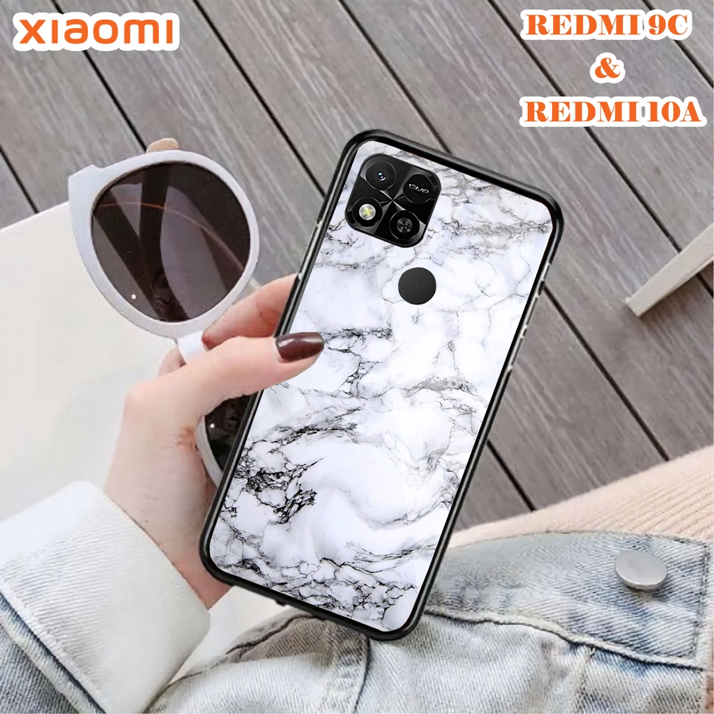 Softcase Glass Kaca REDMI 10A & REDMI 9C - Case Handphone REDMI 10A  REDMI 9C [T32].