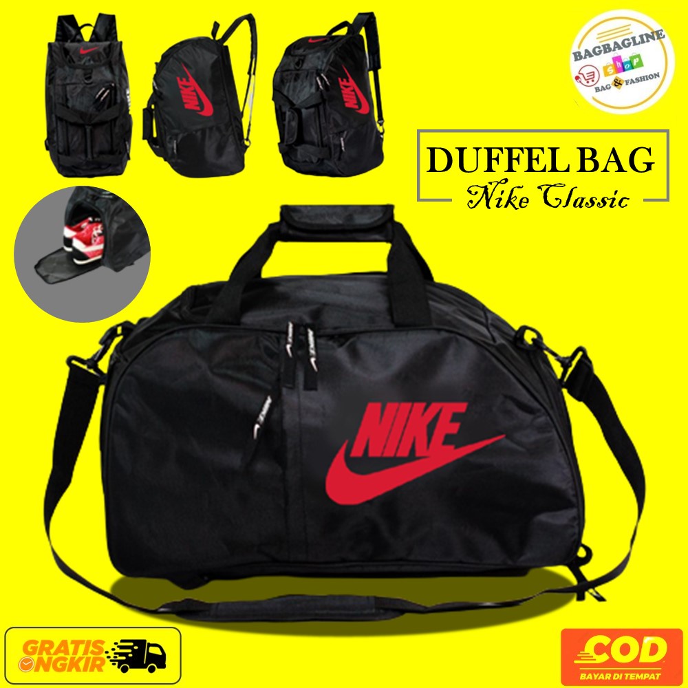 Tas Travel Duffel Gym Bag Pakaian Pria Wanita Bandung Murah Anti Air Dollby Mudik Distro Ransel Q112