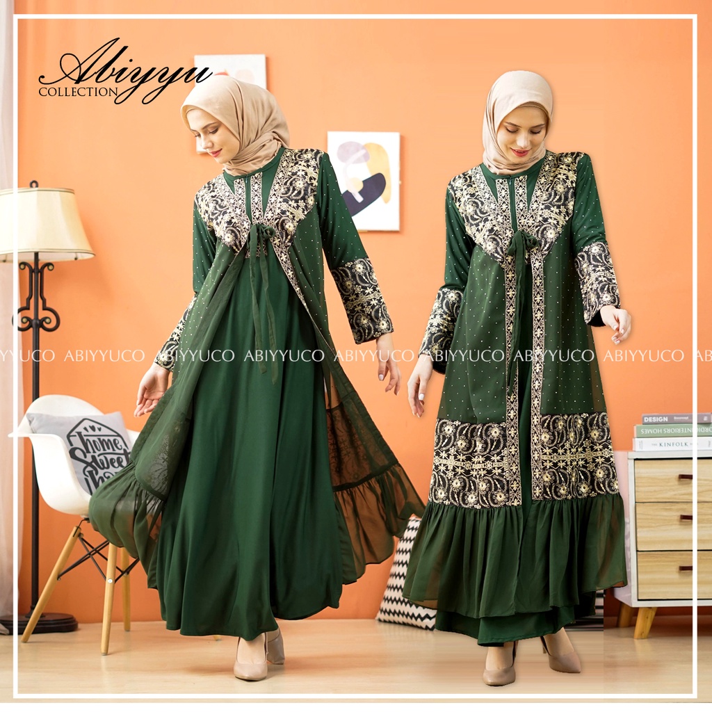 Abiyyuco TA9017 | Gamis Abaya Arabian Turki, Turkey Mewah, Turky Hitam dan Warna