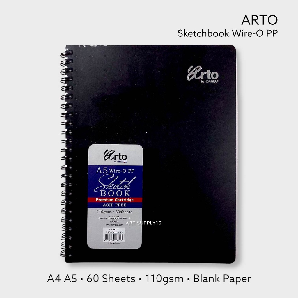 

Arto Sketch Book A5 Wire-O PP 110gsm - 60 Sheets