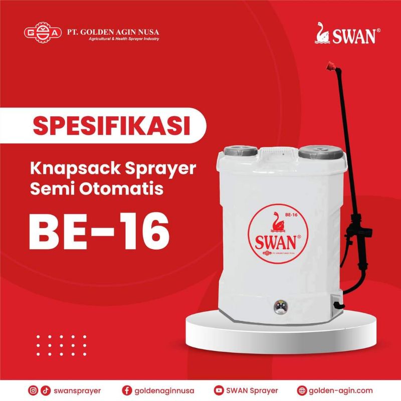 SWAN BE16. LITER / SPRAYER ELEKTRIK SWAN BE16 / TANGKI CAS SWAN / KOMPRESAN SWAN / TANGKI SEMPROT CA