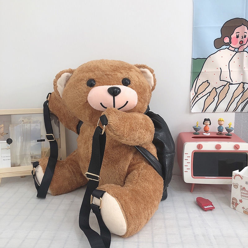 ▧Sera impor Jepang boneka beruang jelek yang lucu tas sekolah boneka mewah ransel Shi Yan ransel yang sama