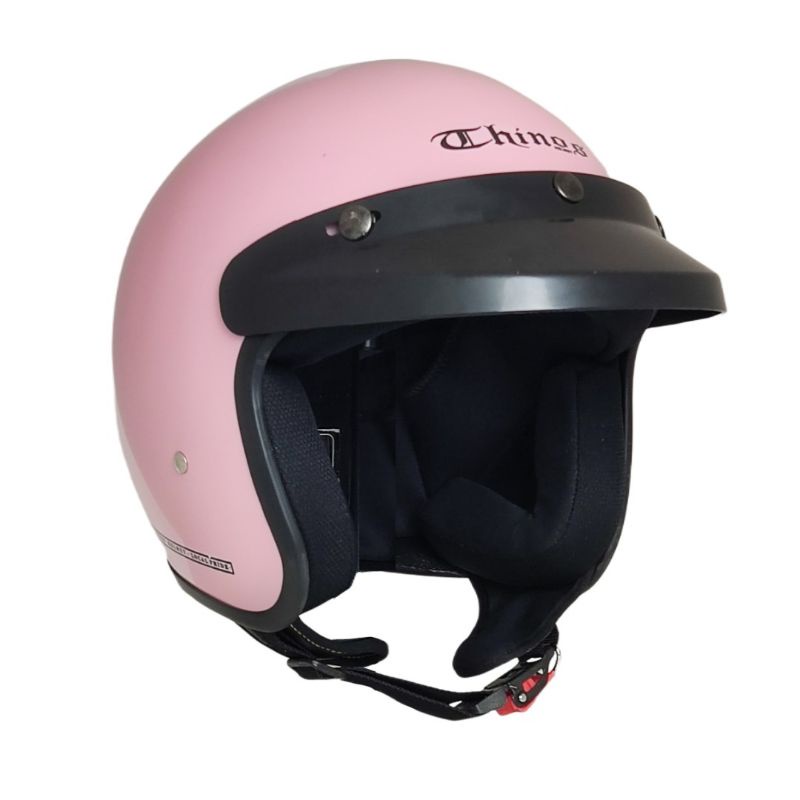 Helm Bogo Retro Dewasa Polos PET Full Leher SNI Bisa Untuk Cewek Cowok Kekinian-TNS Purple Glossy