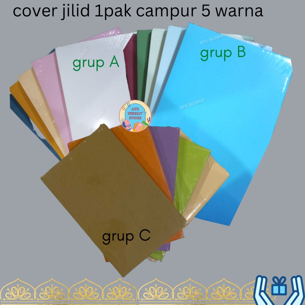 

[100pcs] Kertas karton cover jilid buffalo uk F4 mix/campur warna