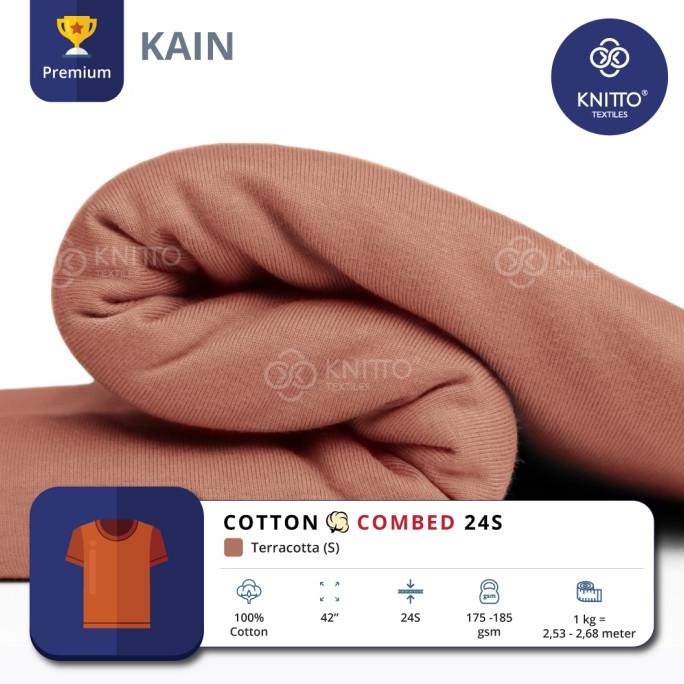 KAIN COTTON COMBED 24S TERRACOTTA (BAHAN KAOS)