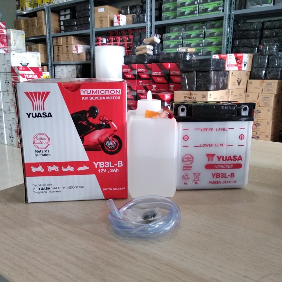 AKI ACCU YUASA YB3L-B RX KING AKI RXKING SATRIA HIU SATRIA LUMBA SATRIA 2TAK HONDA CB LAMA AKI YUASA