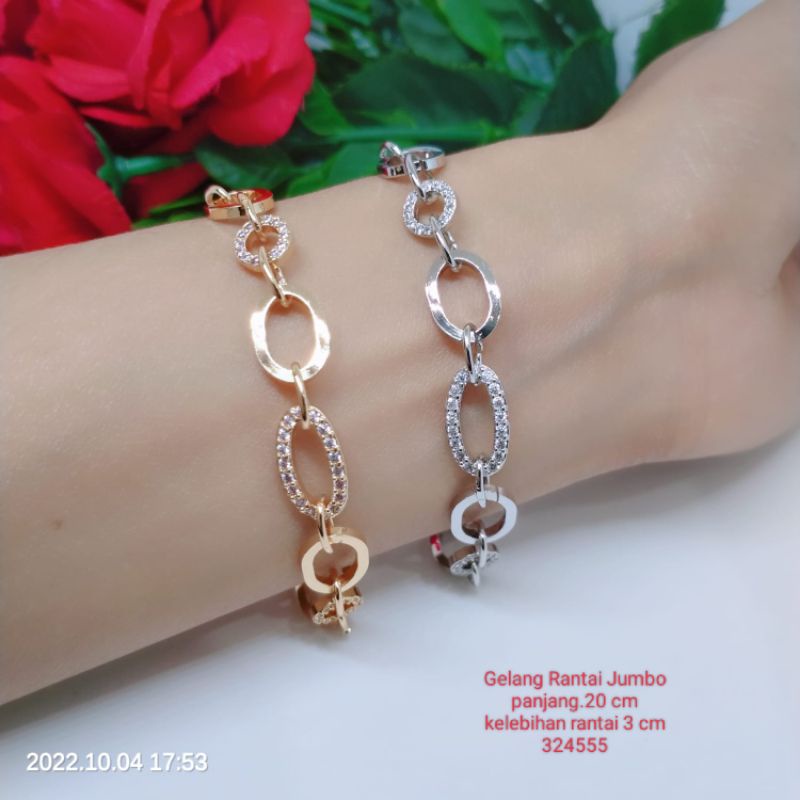 gelang rantai perhiasan aksesoris lapis emas perhiasan pengganti emas