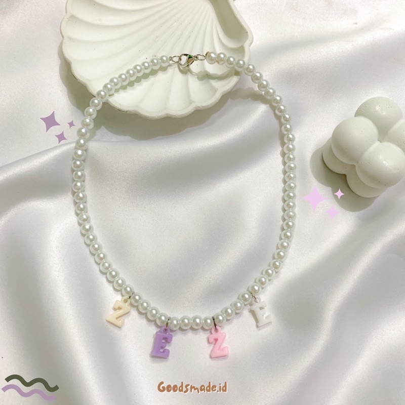 Kalung mutiara/ Pearl Necklace/ Kalung( TANPA HURUF A )