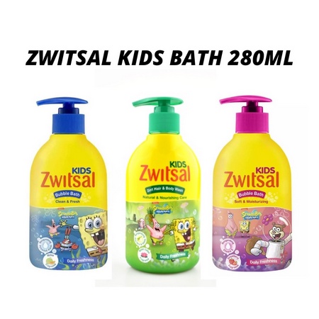 (GROSIR) Zwitsal kids bubble bath 280ml pink/blue/green