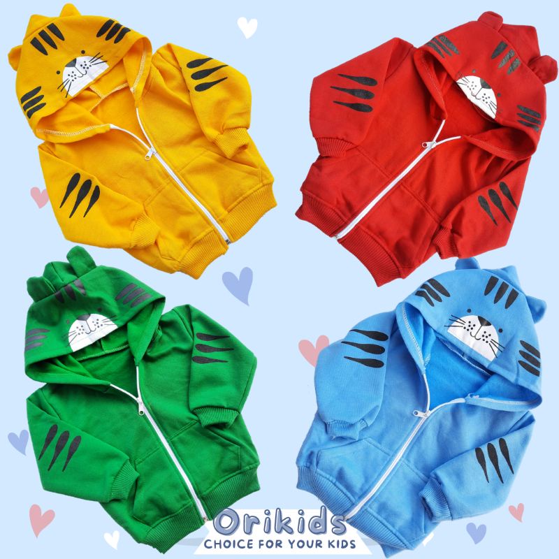 Jaket zipper Bayi Karakter 3 18 Bulan lucu fleece Tebal