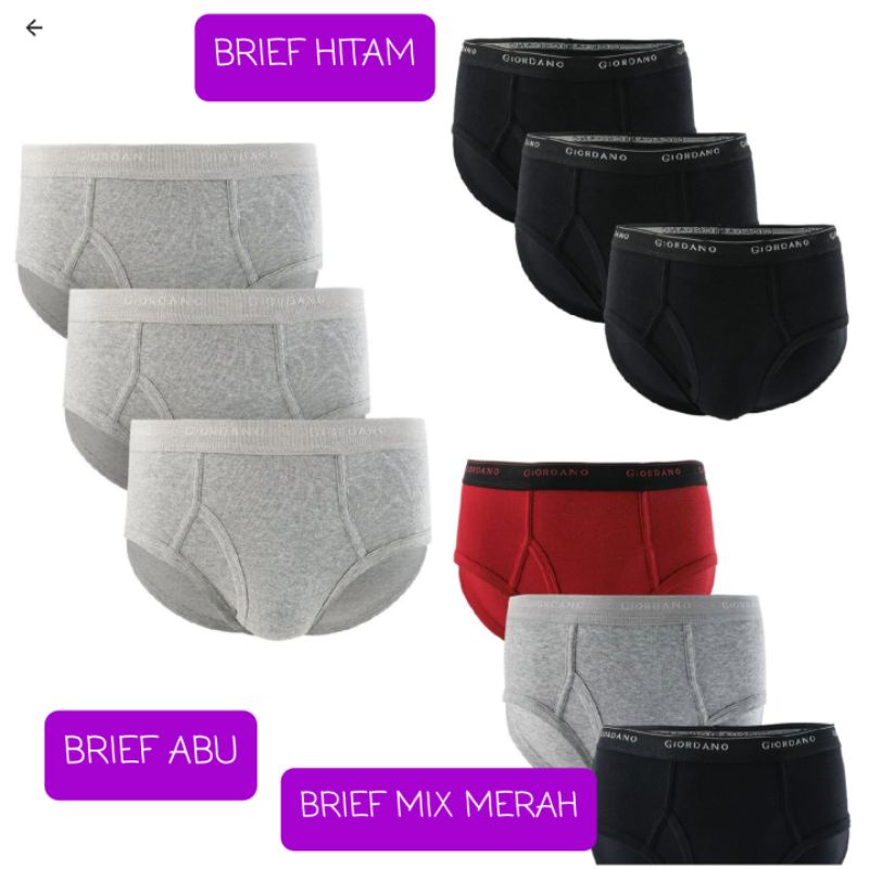 celana dalam pria isi 3 giordano
