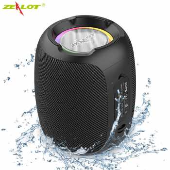 GSuV Zealot Portable Bluetooth Speaker Stereo Rgb Waterproof Ipx7 S53 Black Or-i