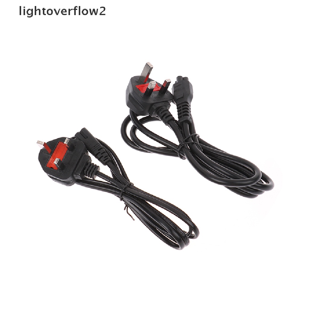 (lightoverflow2) Kabel Extension Power Plug UK 2 / 3Pin Panjang 1.5m Untuk Laptop / Printer 3D (ID)