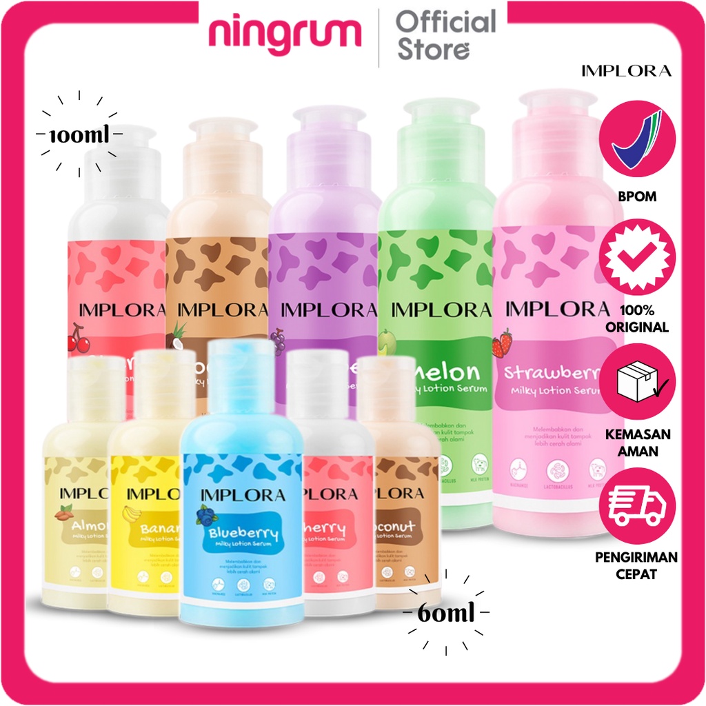 Ningrum Implora Milky Lotion Serum Hand lotion Body Lotion Body Care BPOM – 5122