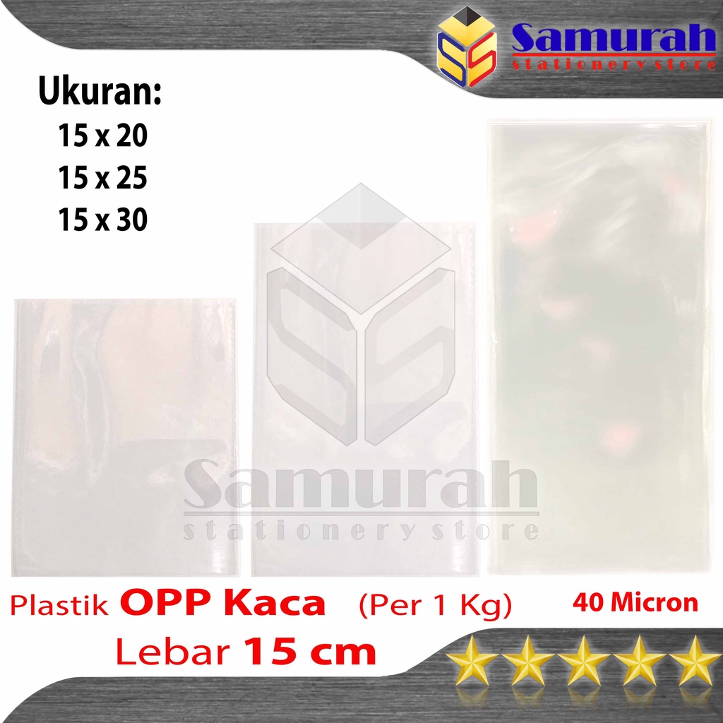 Plastik OPP Kaca Lebar 15 x 20 cm Double Press Bening / Plastic Souvenir Ukuran 15x25 Double Press -