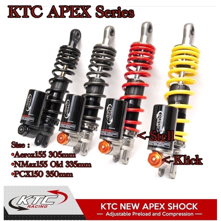 Shock KTC Racing APEX Series Matic Double Shock 305mm 325mmm 340mm Steering Dumper Shockbreaker Tabu