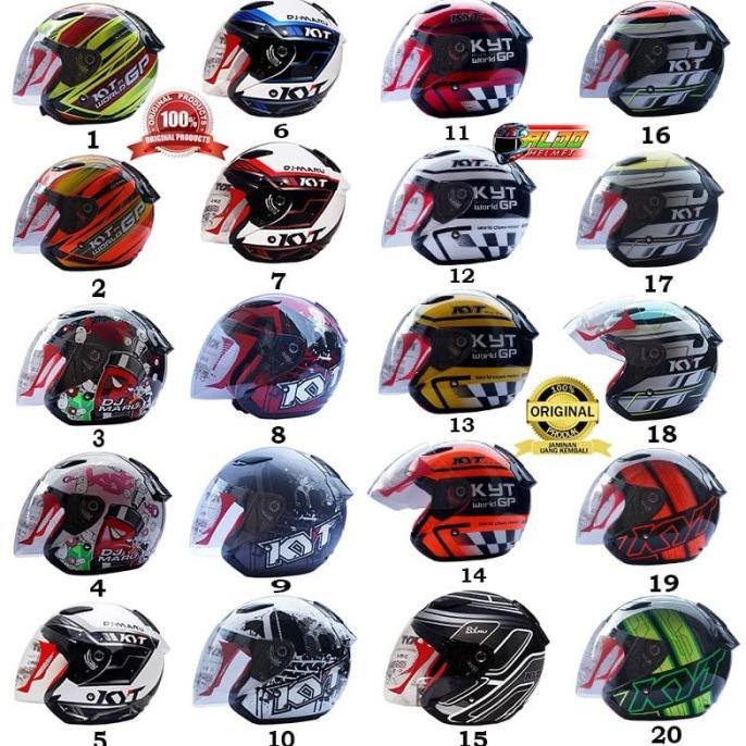 Jual Kyt Dj Maru Motif Original Helm Half Face Cewek Cowok / Jual Ink