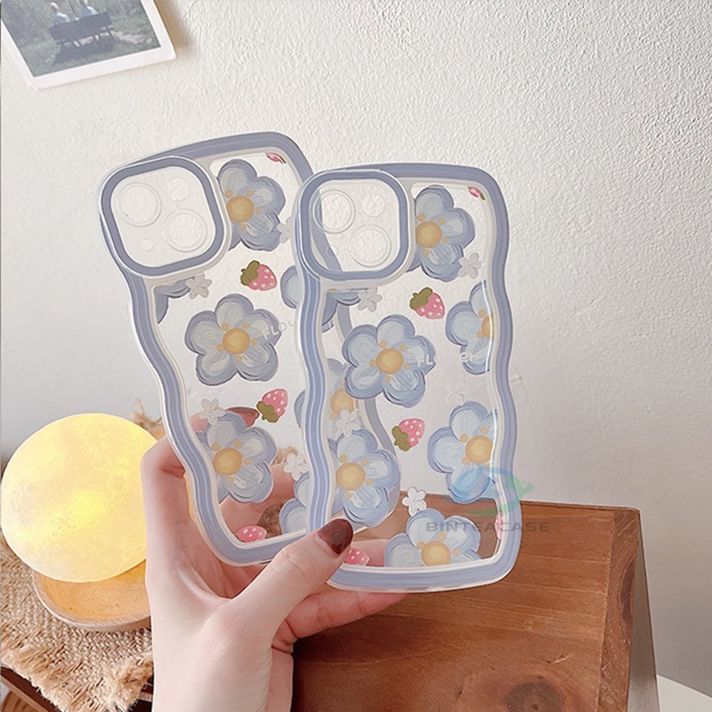 Case Motif Bunga Strawberry NFC Untuk Redmi Note 11S 11 Pro 10C 10A 9C 9T 9A Note 10 5G Note 10S Note 9 Note8 Poco M3 Pro X3 Pro