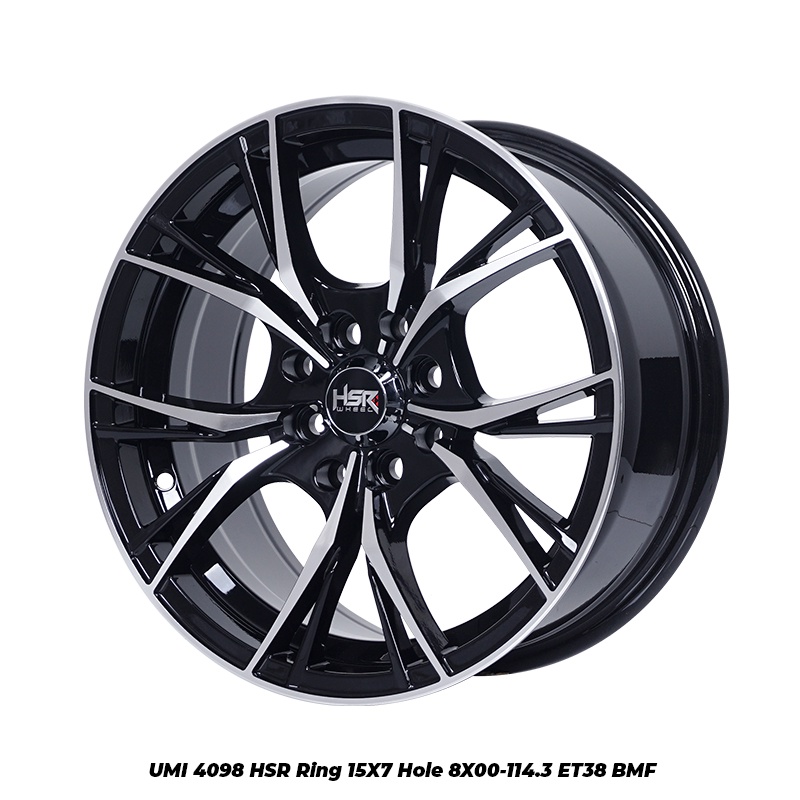 Velg Variasi mobil Honda Brio Satya UMI 4098 HSR Ring 15 Black Polish