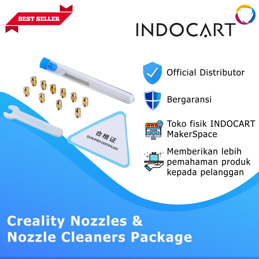 INDOCART 3D Printer Nozzles &amp; Nozzle Cleaners Package