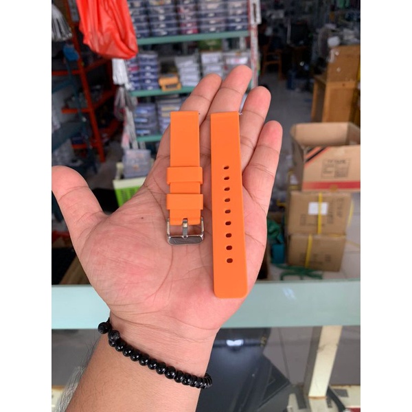 Strap Tali Jam Tangan Silikon 9909 oren 18mm quikrealese