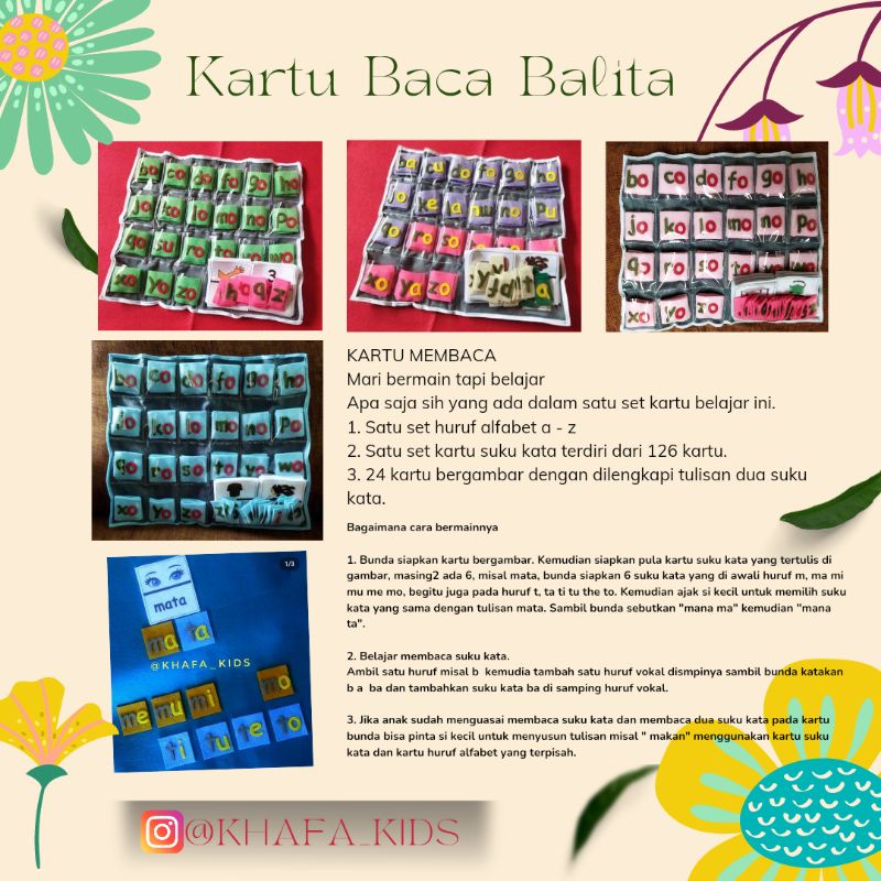KARTU BACA BALITA | KARTU SUKU KATA | KARTU BACA FLANEL