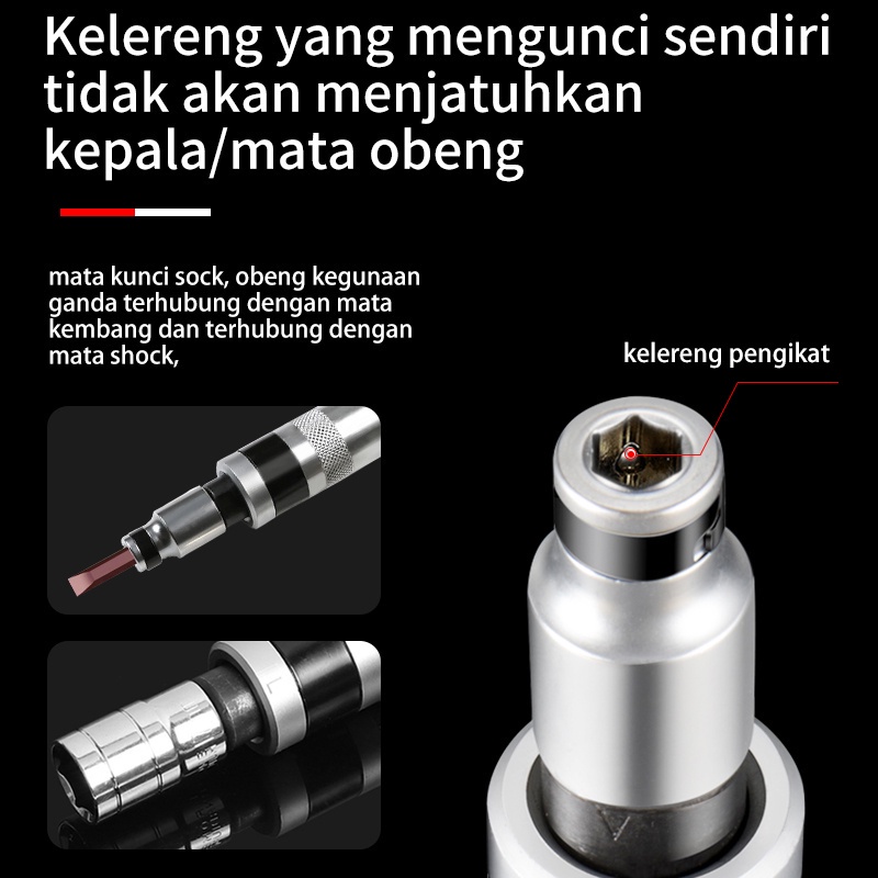 ISKU Obeng ketok set 13pcs Obeng getok putar set S2 Drill bit bahan non-karat Impact screwdriver set Box besi
