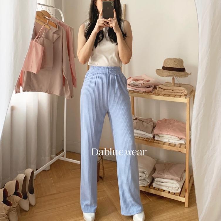 P42T Dablue • Celana Kulot Pum Tebal Highwaist / er Knit P / Celana Kulot Knit  / Knit P Pum / Celan