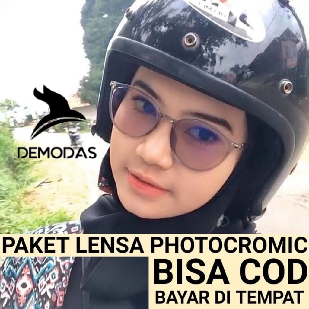 Kacamata Lensa Photocromic lensa blueray lensa bluecromic lensa anti radiasi Minus / Normal / Silinder 8091 Demodas Glasses