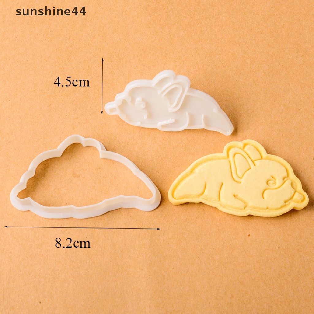 Sunshine Cetakan Cutter Bentuk Anjing French Bulldog 3D DIY Untuk Biskuit / Kue Natal