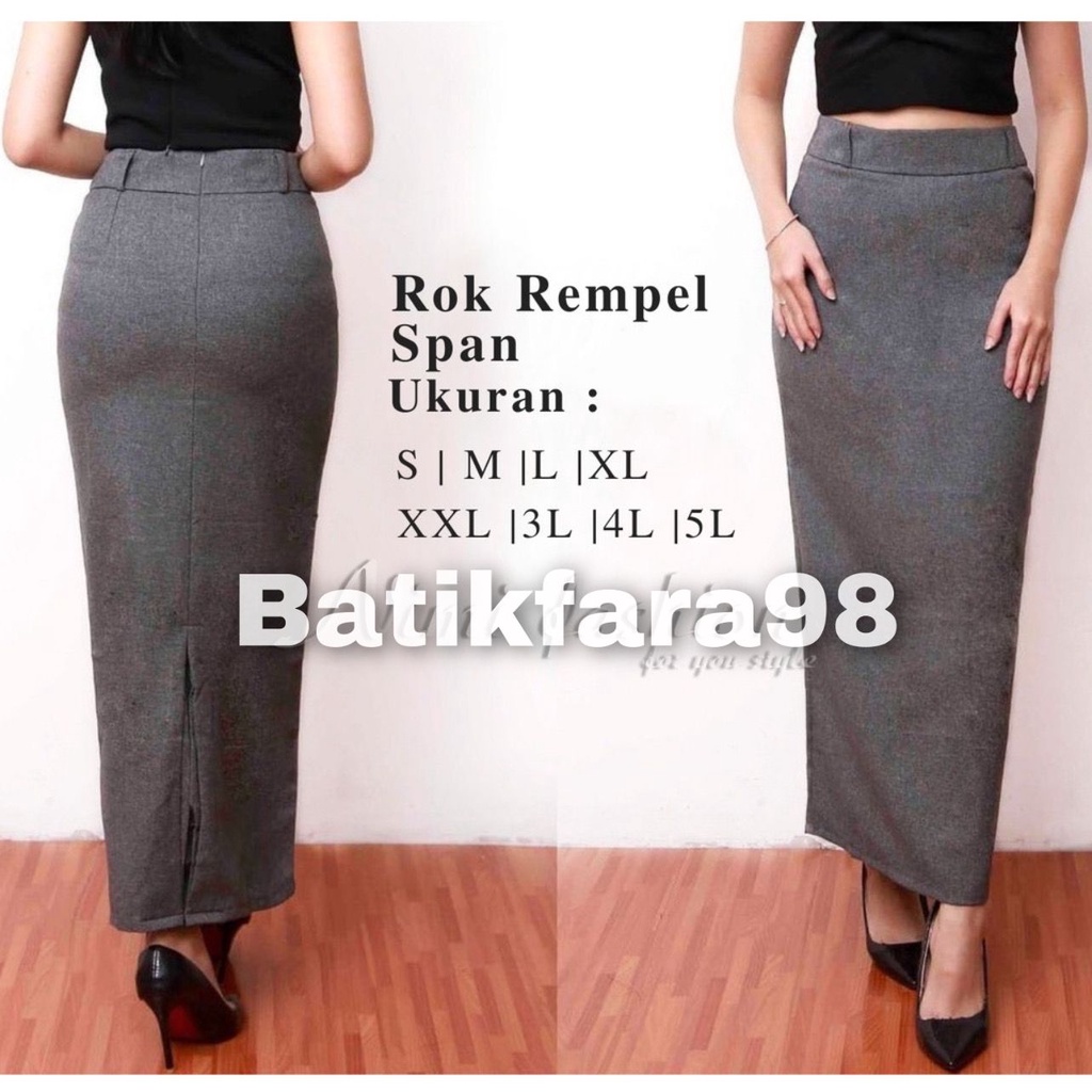 Rok Kerja Wanita Panjang / Formal Rempel Span / Rok Kerja Wanita / Rok Polos Span Wanita