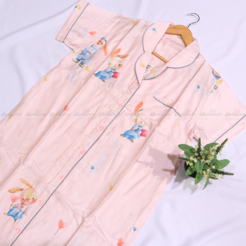 BAJU TIDUR DASTER KERAH KATUN ORGANIK SILK ADEM BANYAK MOTIF GREET