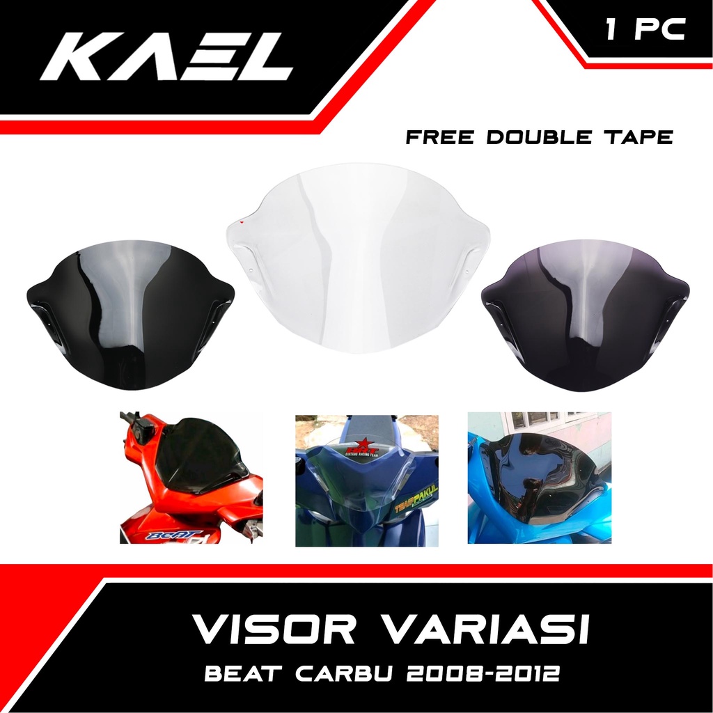 KAEL Visor Variasi Beat Karburator Lama Shield Windsild Windshield Transparan Wind Winshild Sil Wins