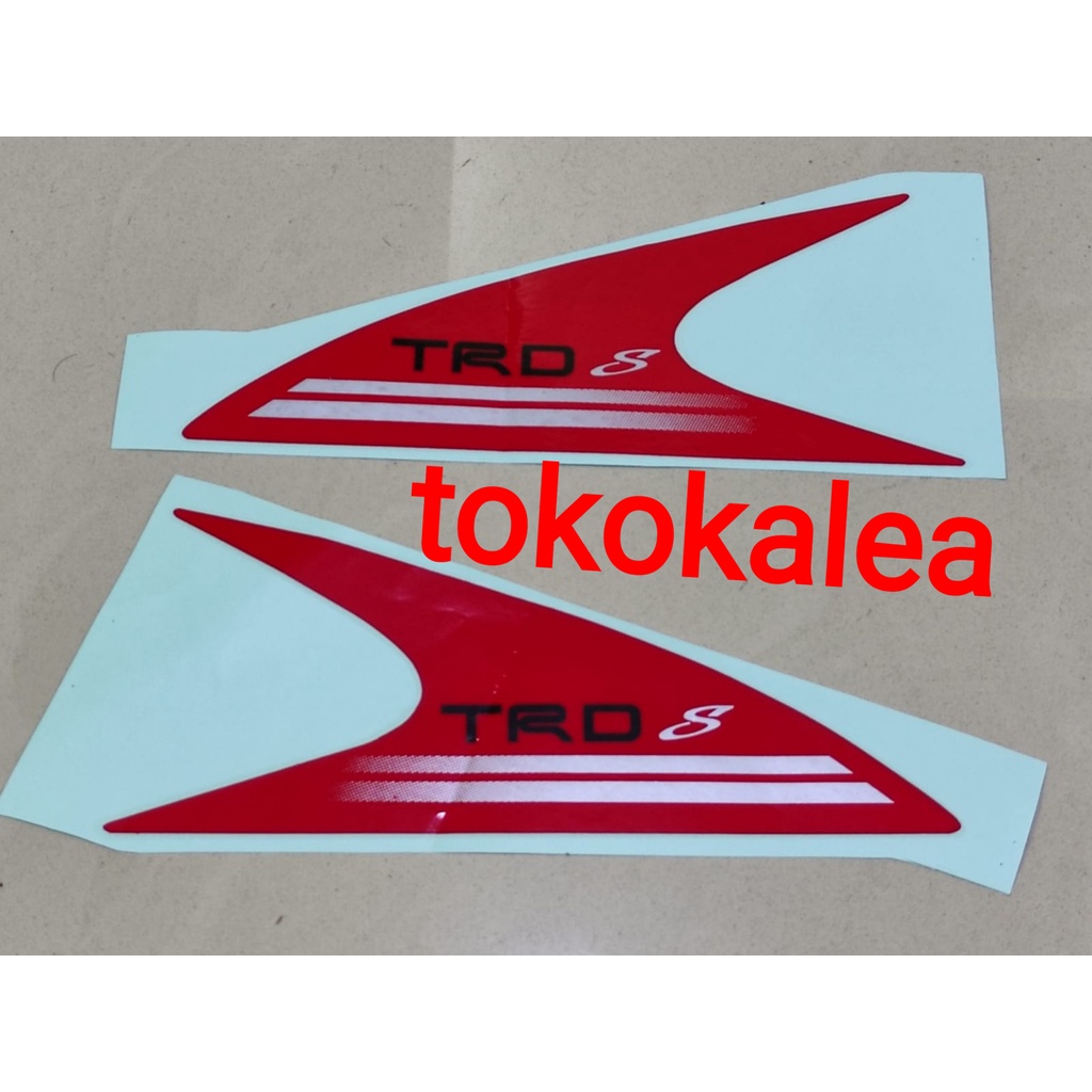 Stiker depan spion mobil toyota AGYA TRD S warna merah cutting sticker red car AGYA TRD S
