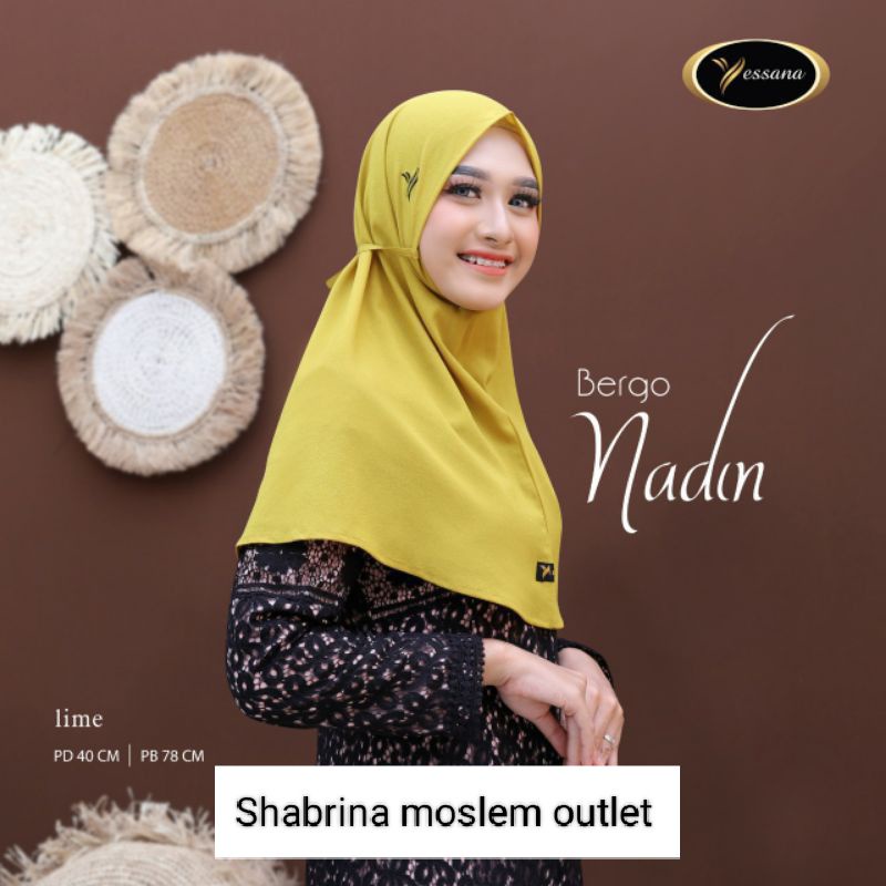 BIG SALE .   Cuci Gudang Promo Yessana Hijab Bergo Nadin Lime