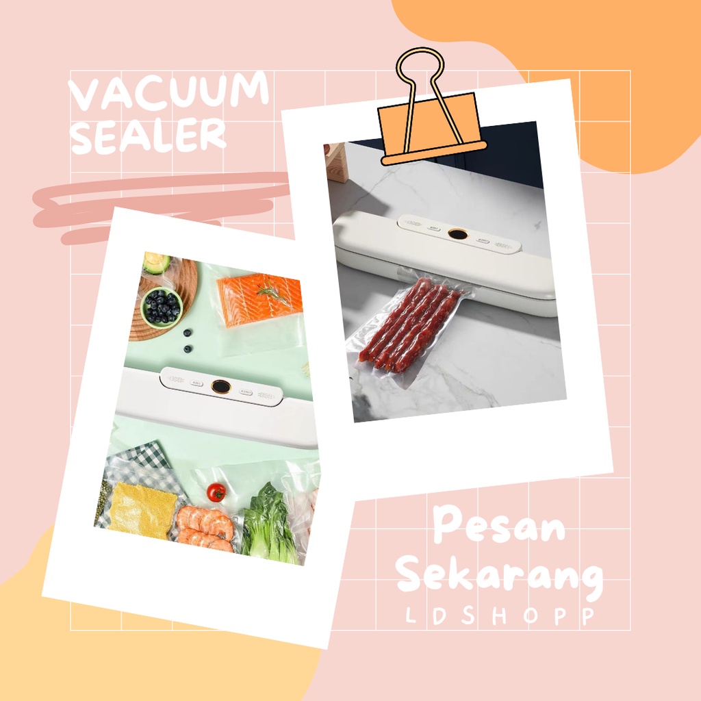 LDS Vacum Sealer Mesin Vakum Plastik - Vacum sealer Makanan Basah dan Kering Multifungsi FK-7912 ( Free 10pc Vacum Bags )