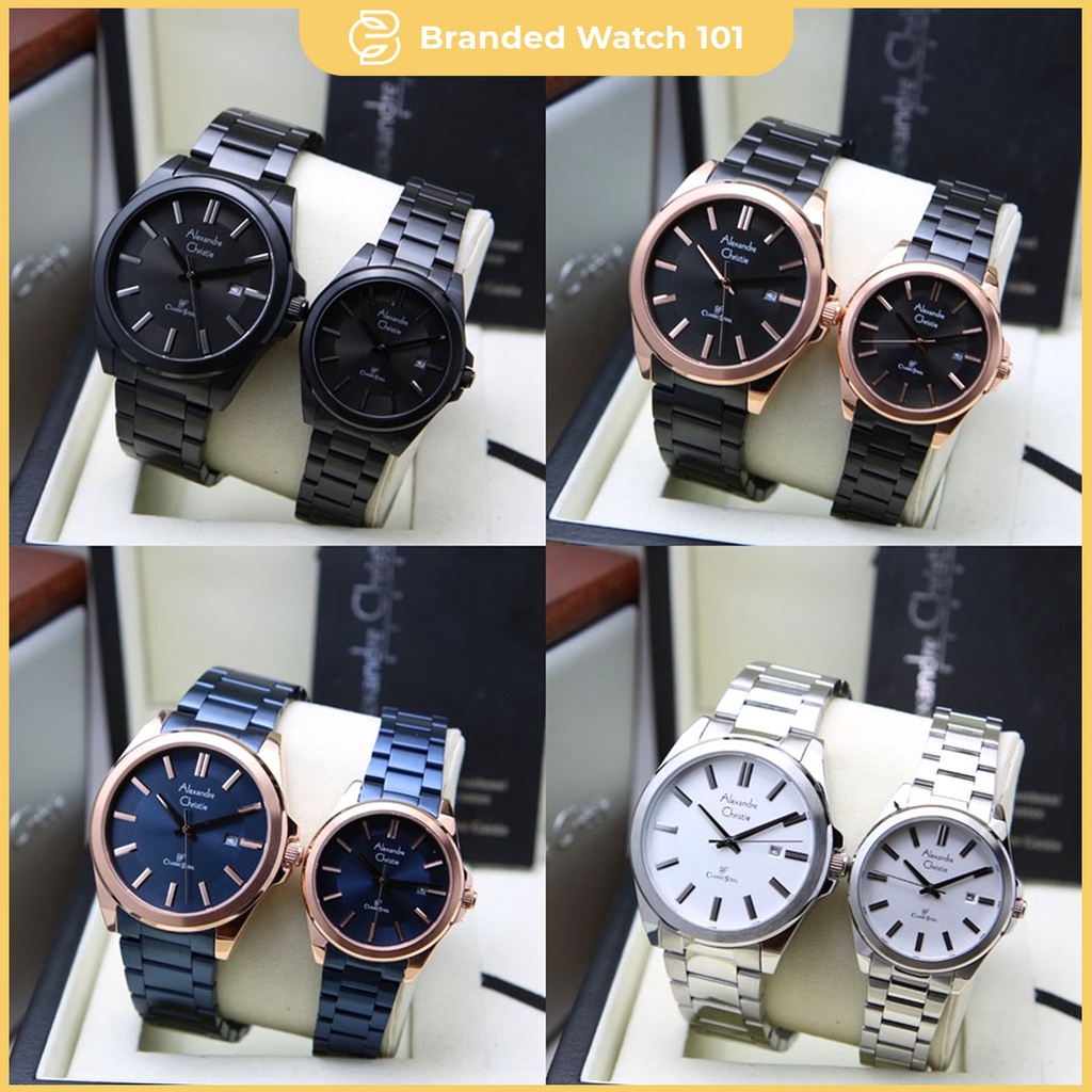 ORIGINAL Jam Tangan Pria &amp; Wanita Alexandre Christie AC 8663 / AC8663 / 8663 Garansi Resmi 1 Tahun. Stainless