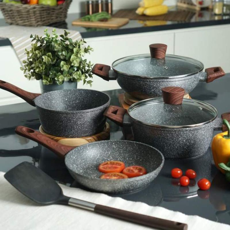 Cypruz Marble Cookware Set Of 7