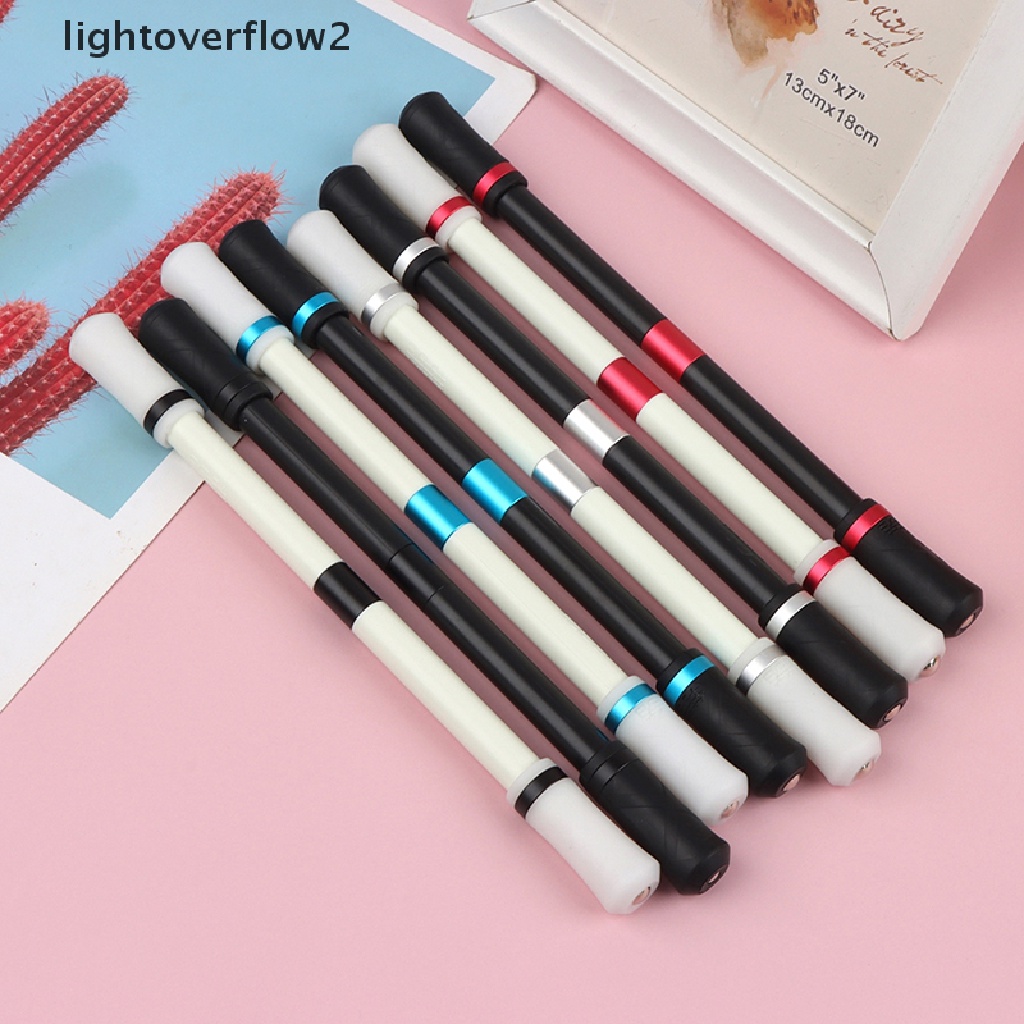 (lightoverflow2) Pulpen Putar Dengan Lampu LED Anti Stress Untuk Anak / Dewasa