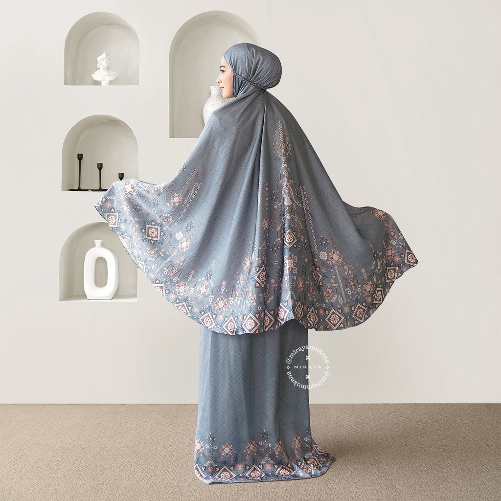 Mukena Travel Printing Miraya Folk Denim
