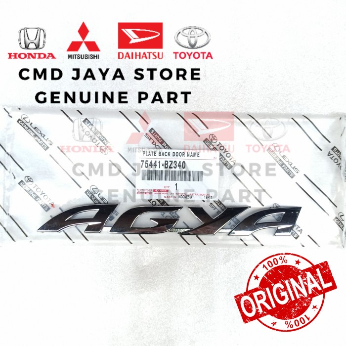 Emblem Logo Tulisan Agya Original Toyota